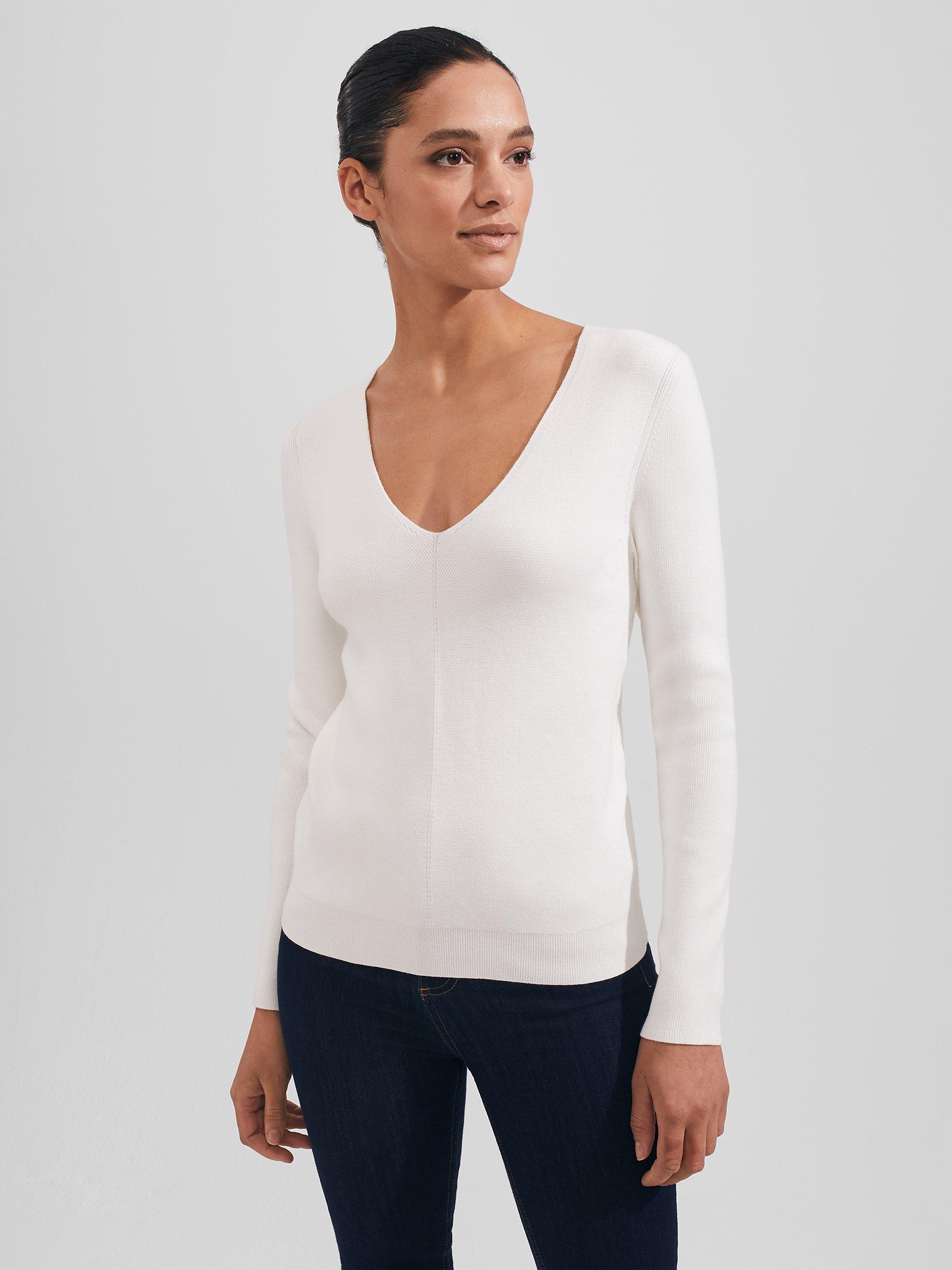 Hobbs Gigi V-Neck Jumper, Ivory
