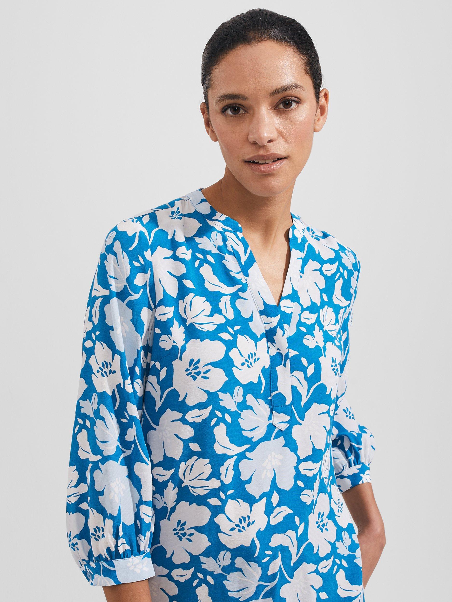 Hobbs Essie Floral Blouse , Imperial Blue, 6