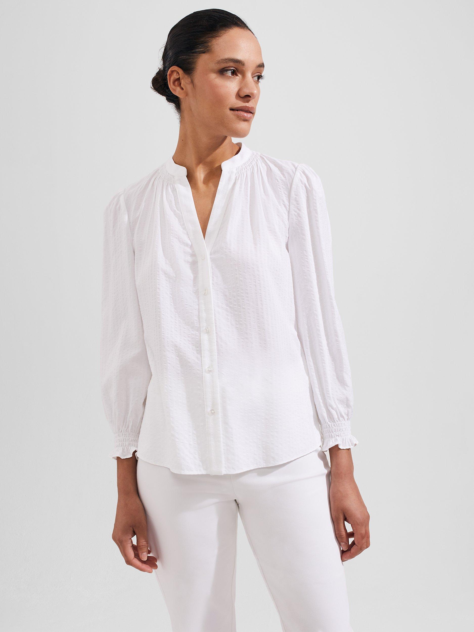 Hobbs Constance Cotton Blend Top, White