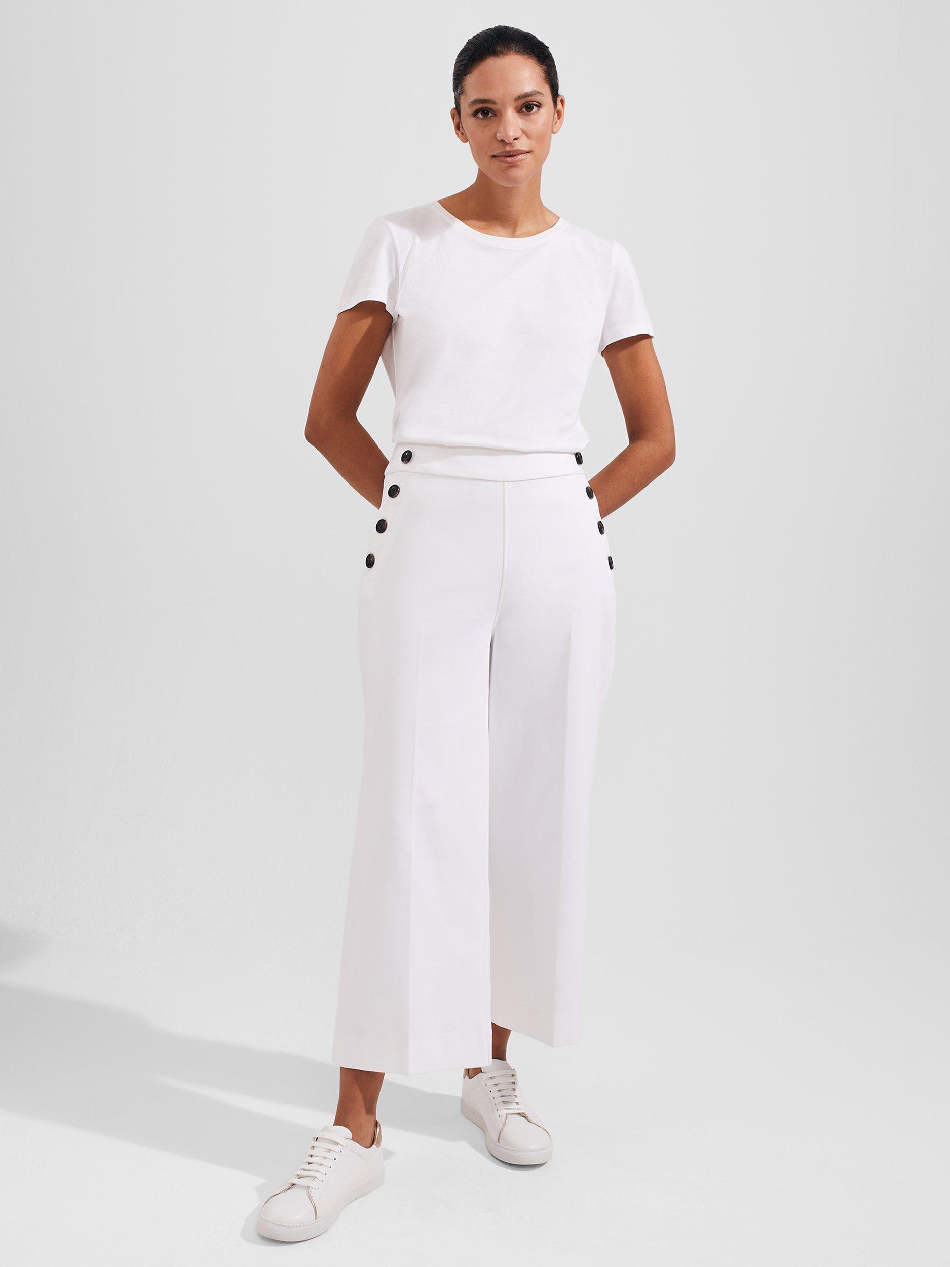 Hobbs Simone Crop Trousers, White