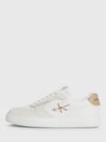 Calvin Klein Cupsole Logo Suede Trainers, White/Ancient White
