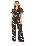 Yumi Floral Print Wrap Jumpsuit, Black