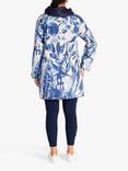 chesca Abstract Garden Print Reversible Raincoat, Navy/Marine