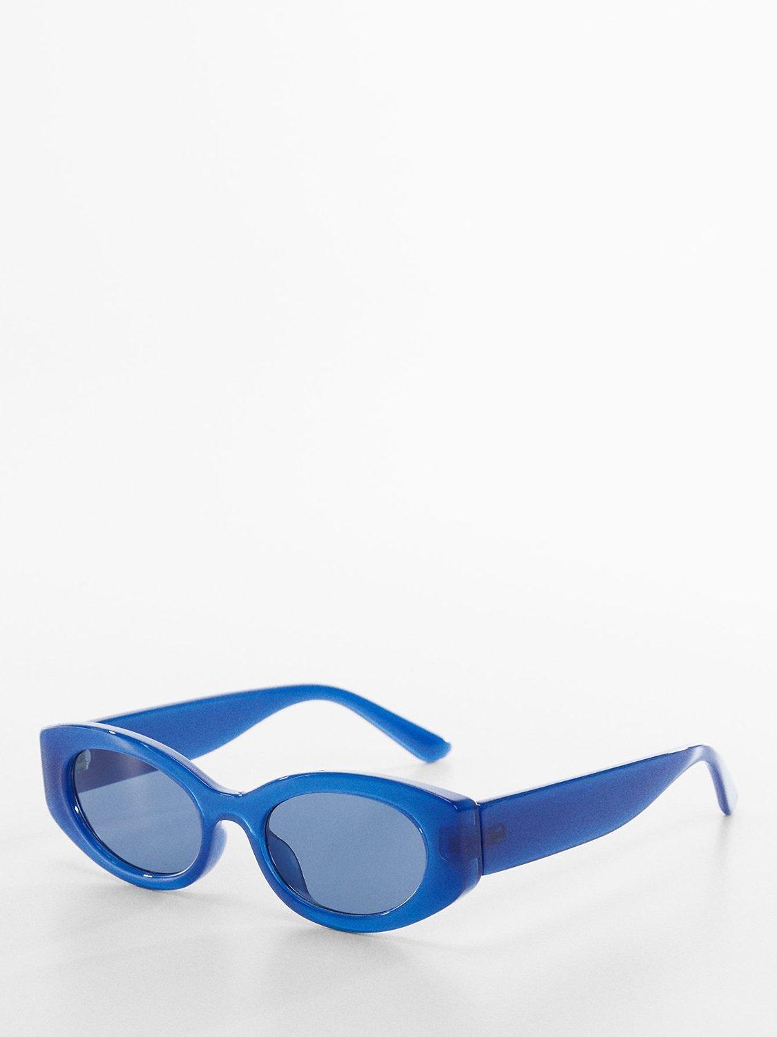 Mango Marisa Elongated Oval Sunglasses, Medium Blue, One Size