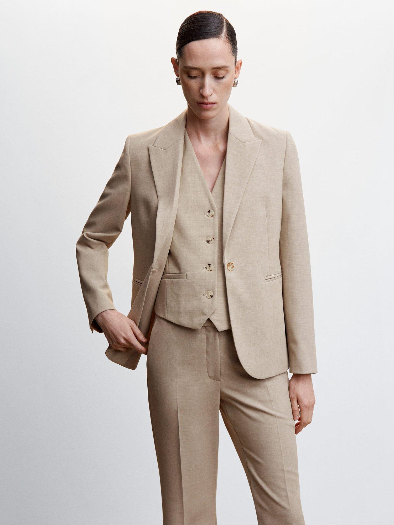 Mango Cristina Blazer, Light Beige