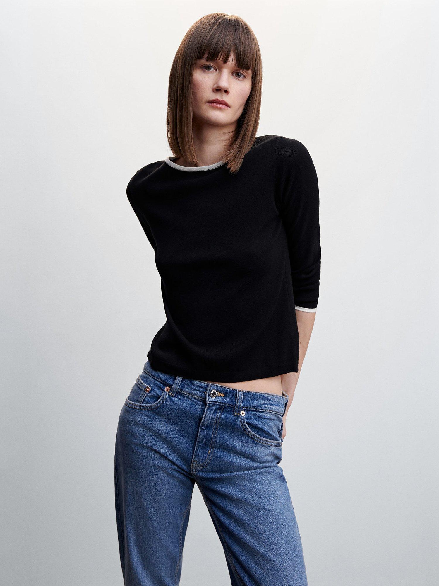 Mango Contrast Trim Piping Jumper