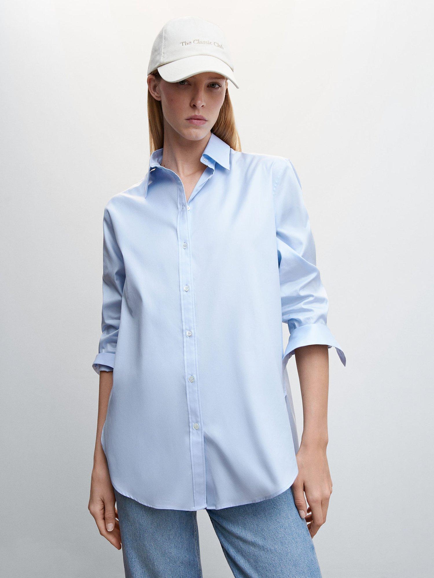 Mango Long Sleeve Shirt, Blue