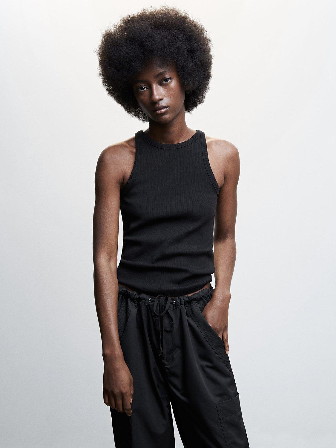 Mango Cotton Blend Vest Top