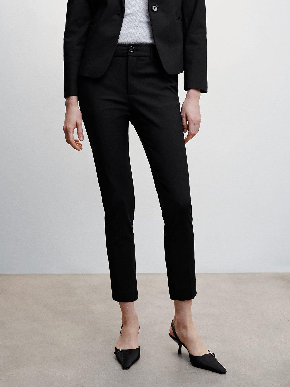 Mango Slim Fit Cropped Trousers