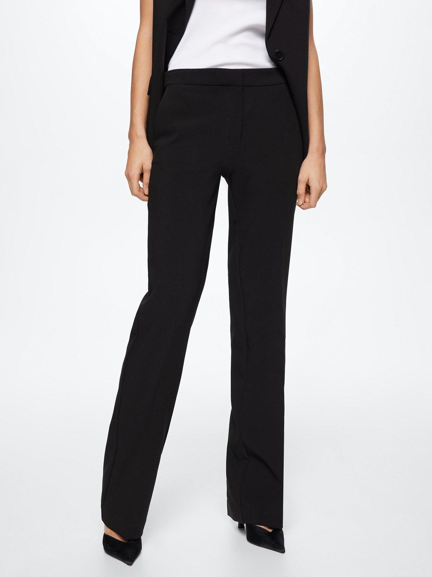 Mango Annie Straight Trousers, Black