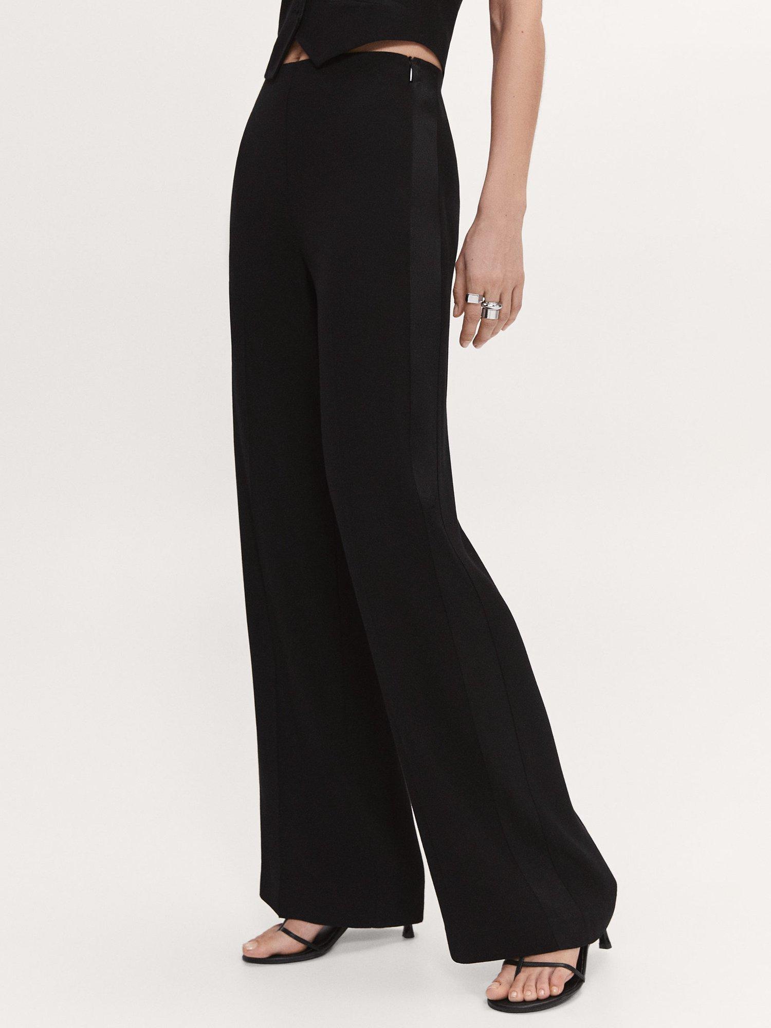 Mango Pauline Wide Leg Suit Trousers, Black