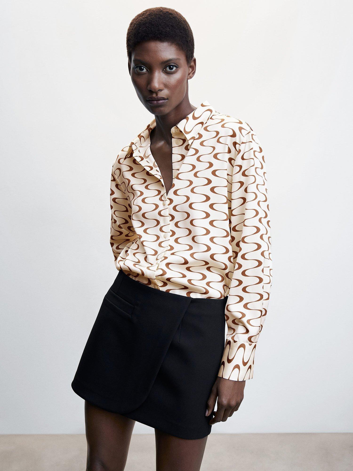 Mango Curve Ivanka Blouse, Natural White