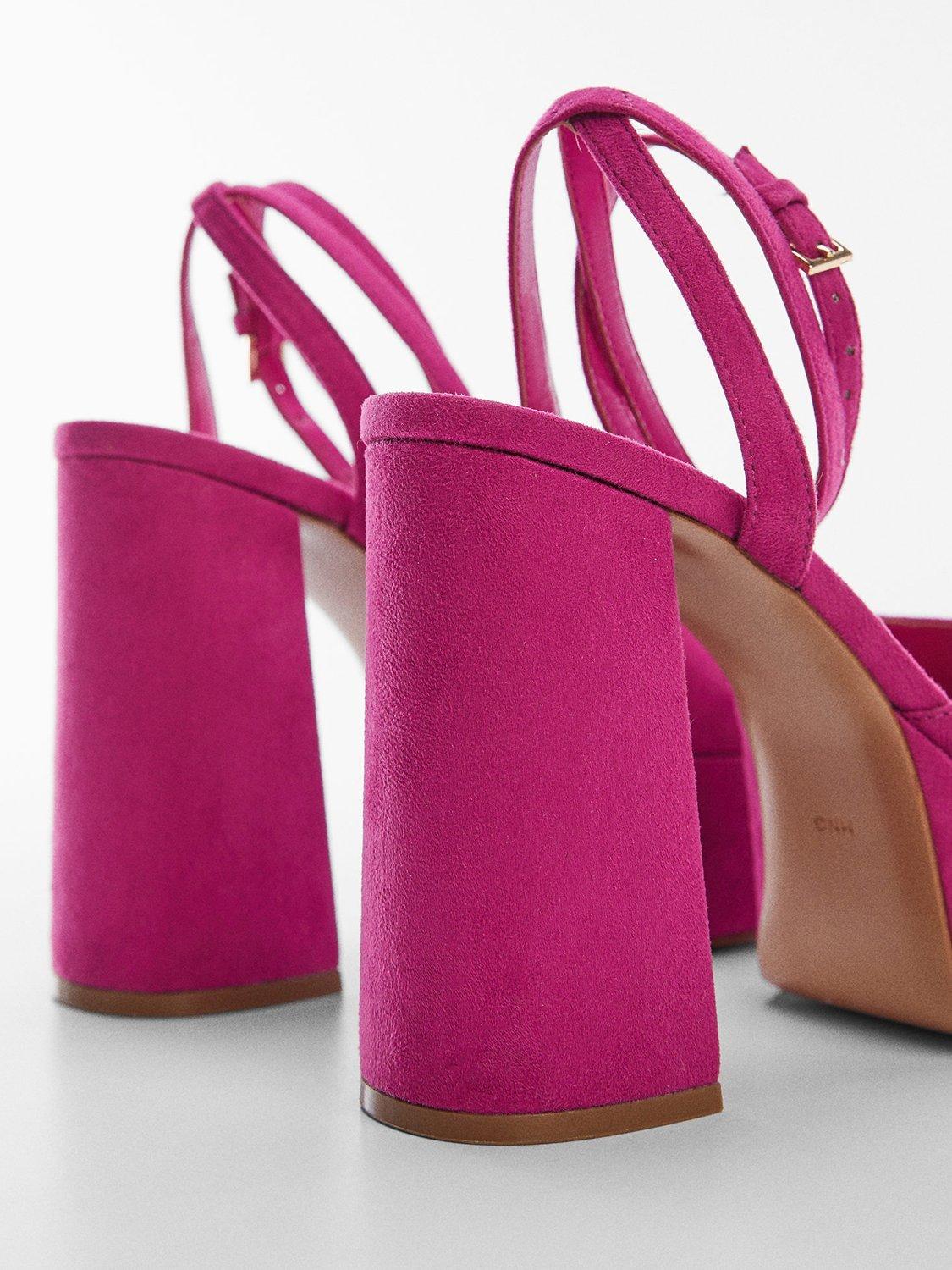 Product image 5 of 5, which shows Mango Sou Platform Ankle Cuff Sandals, Bright Pink, 4