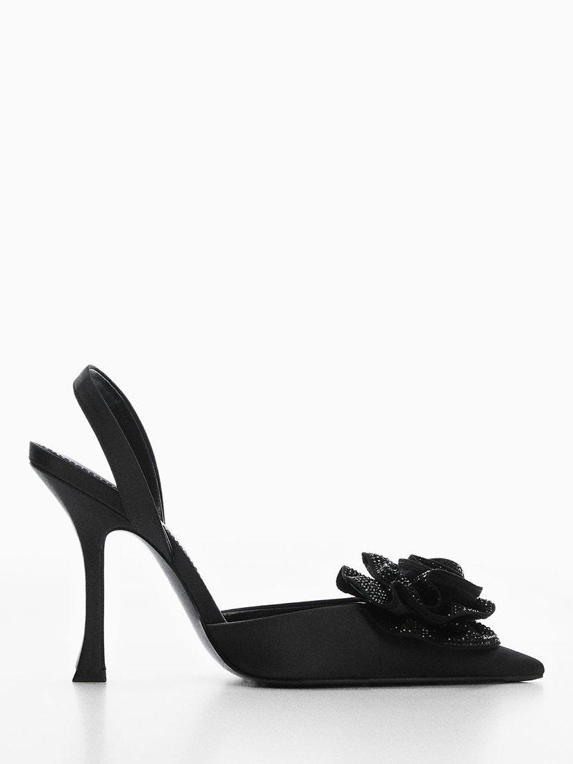 Mango Slingback Court Shoes, Black