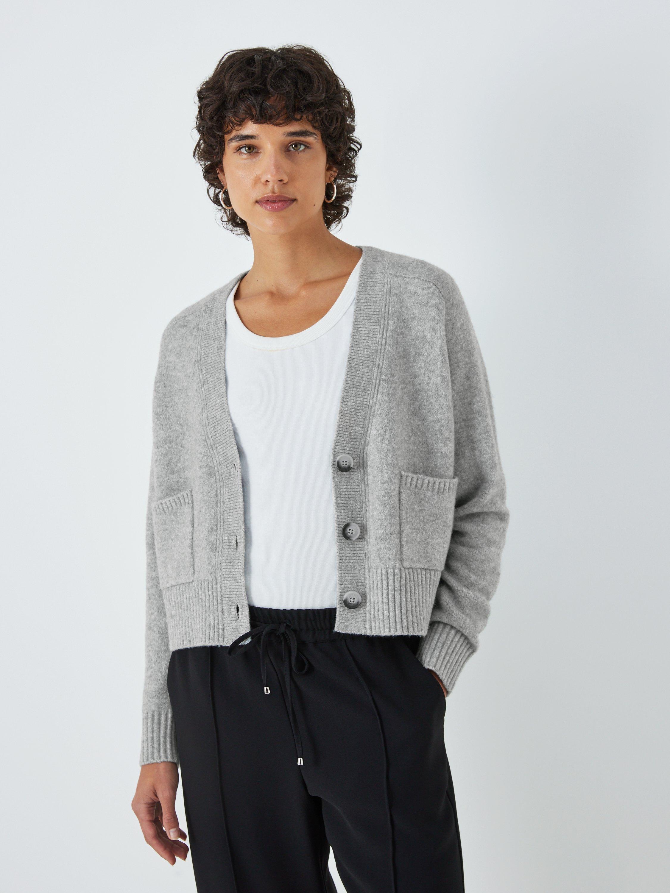 John Lewis Soft Pocket Cardigan, Light Grey, 16