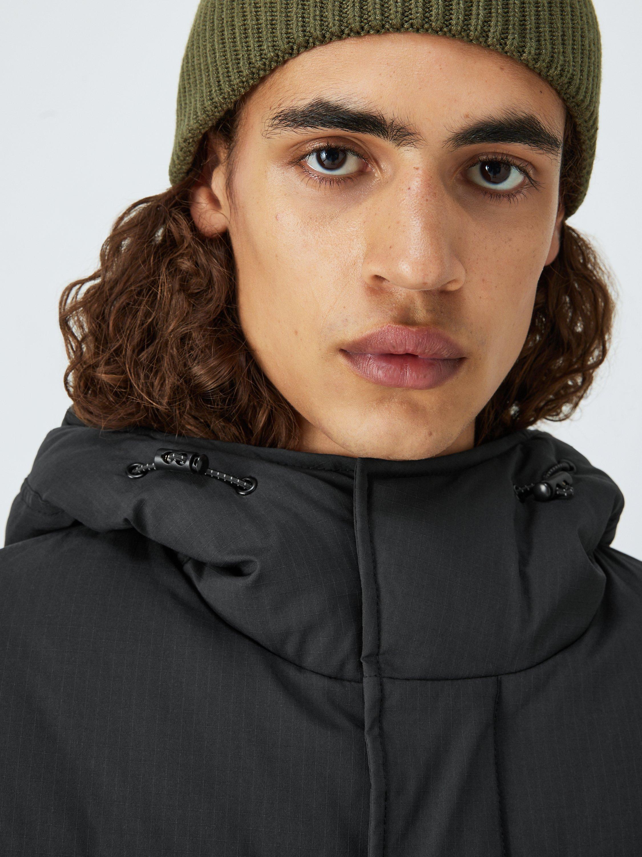 Product image 5 of 6, which shows John Lewis ANYDAY Recycled Water Repellent Hooded Puffer Jacket, Black, S