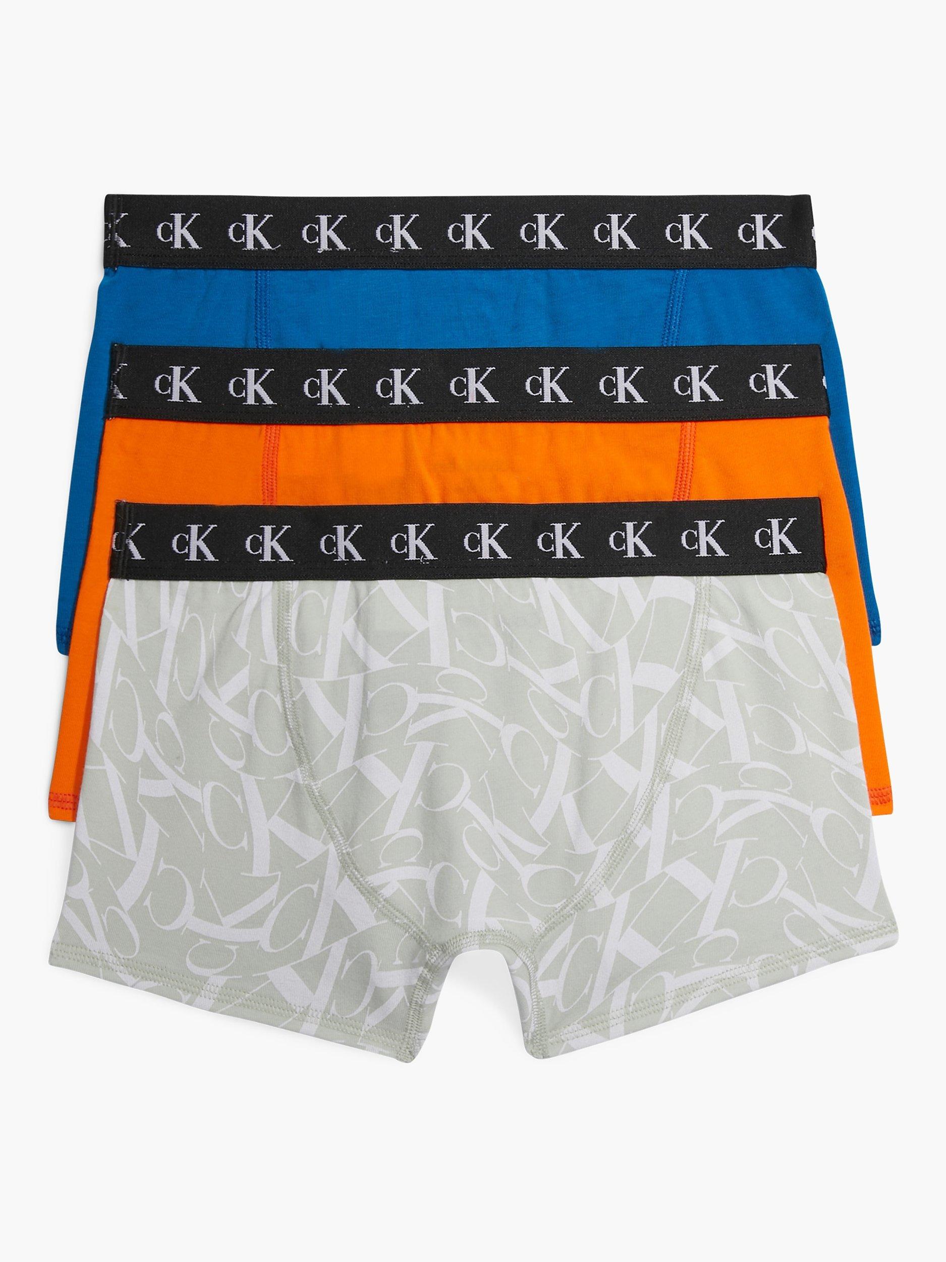 Calvin Klein Kids' CK Monogram Trunks, Pack of 3, Warpedprint