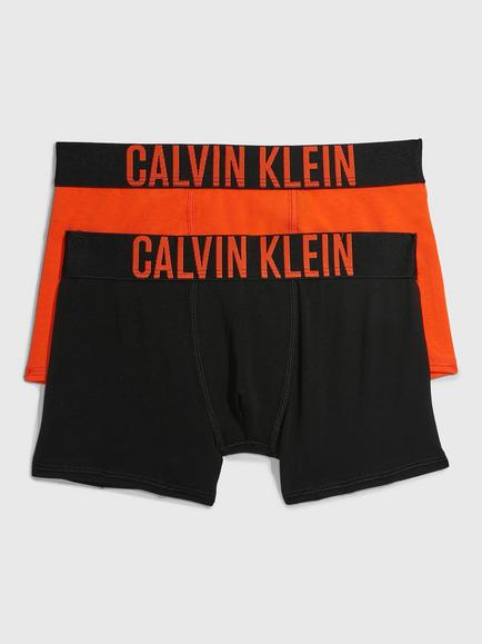 Calvin Klein Kids Trunks, Pack of 2, Black/Orange, Black/Orange