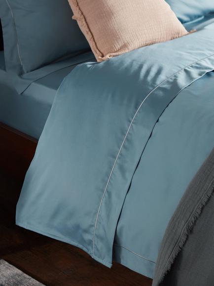 John Lewis Soft & Silky Egyptian Cotton Sateen 400 Thread Count Deep Fitted Sheet - view 2, Horizon