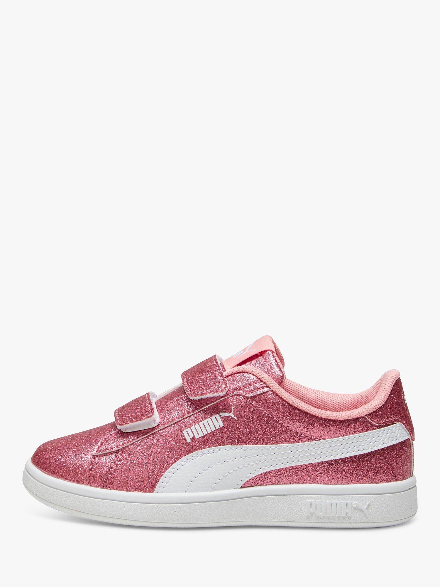 Product image 3 of 6, which shows PUMA Kids' Smash 3.0 Glam PS Riptape Trainers, Pink, 1