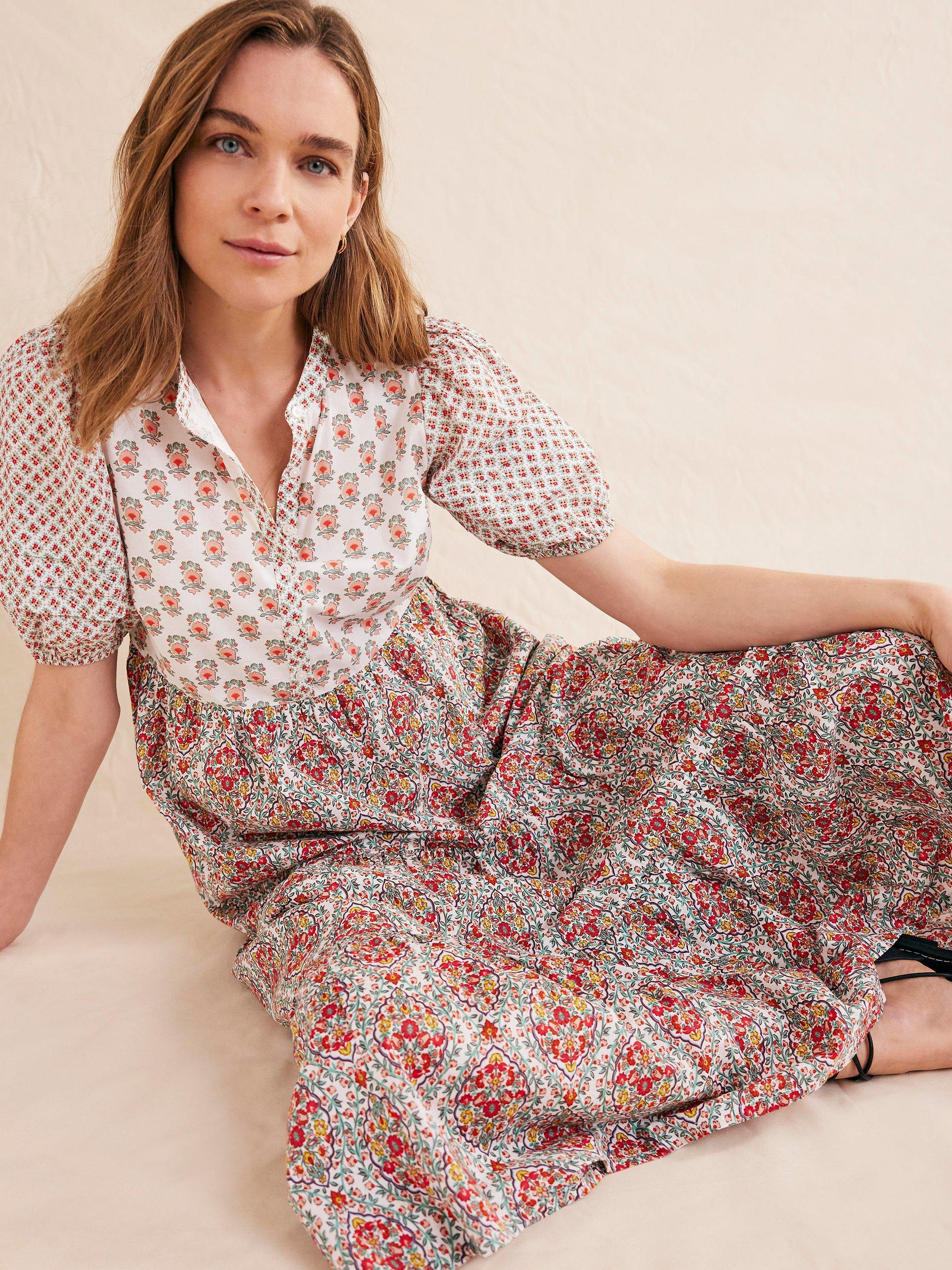 Boden Pintuck Detail Maxi Dress, Multi