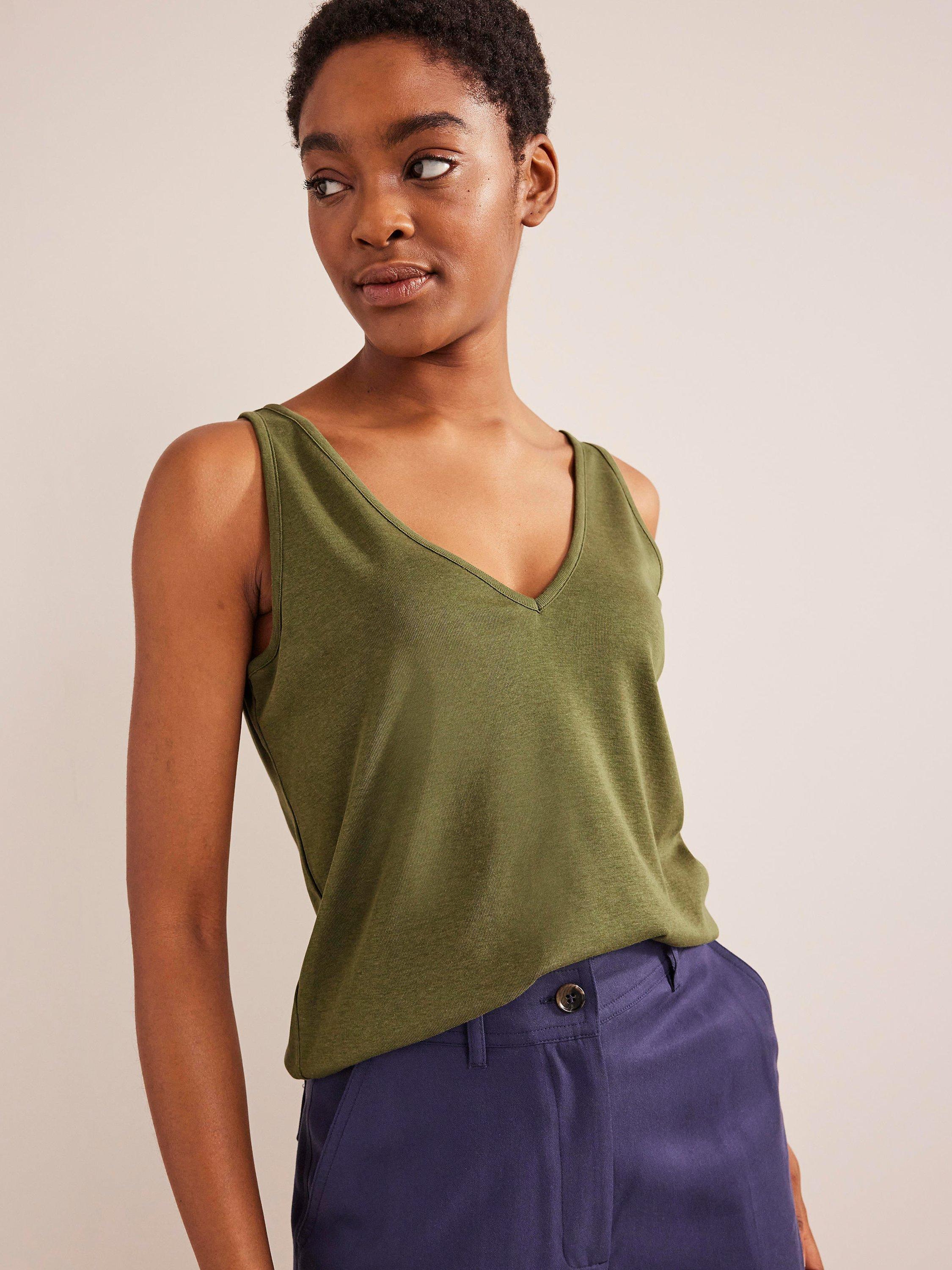 Boden Plain Soft Touch V-Neck Vest, Spruce