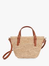 Whistles Kiki Mini Handle Straw Bag, Neutral