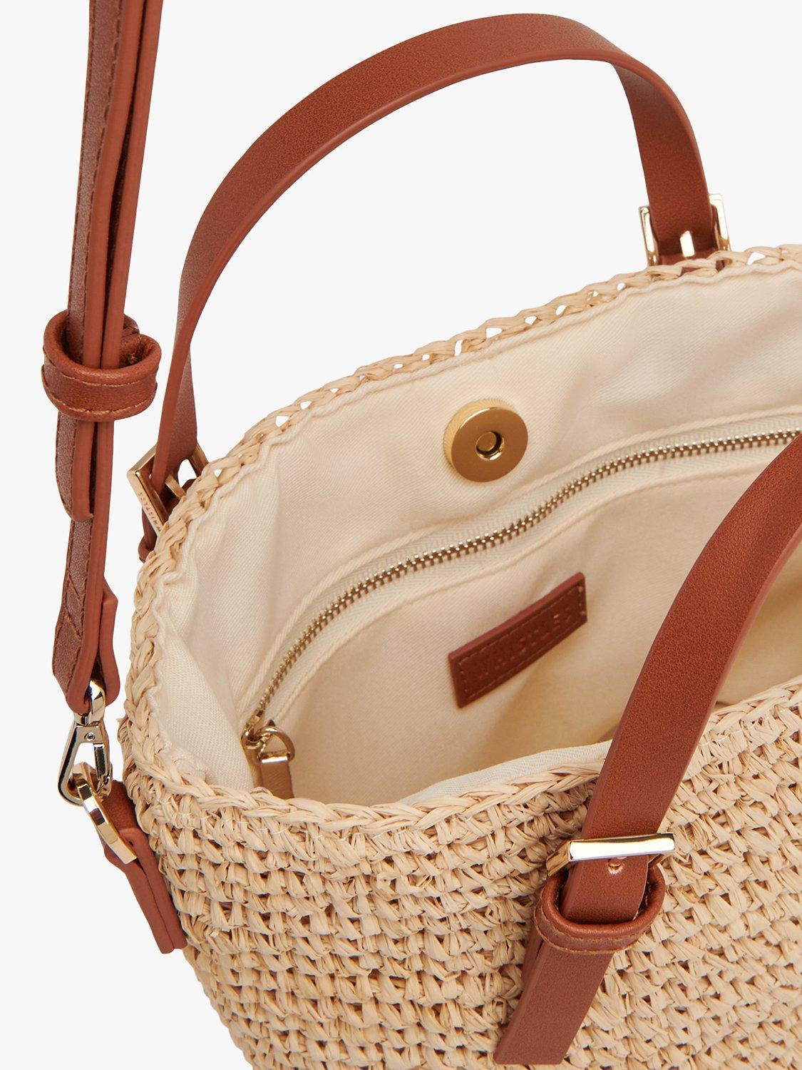 Product image 3 of 5, which shows Whistles Kiki Mini Handle Straw Bag, Neutral, One Size