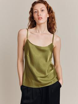 Ghost Jana Satin Camisole Top, Olive