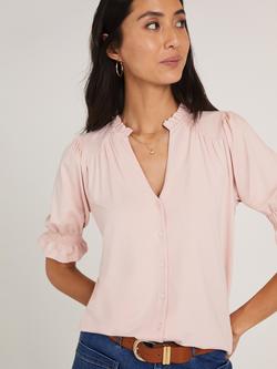 Baukjen Noa Ruffle Collar Blouse - view 2, Powder Pink