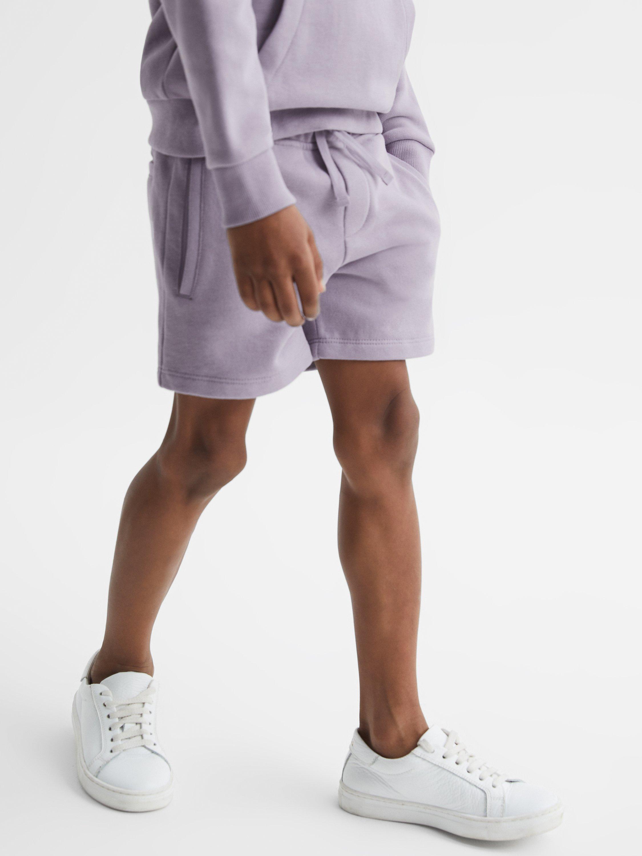 Reiss Kids' Henry Drawstring Jersey Shorts, Lilac, 4-5 years