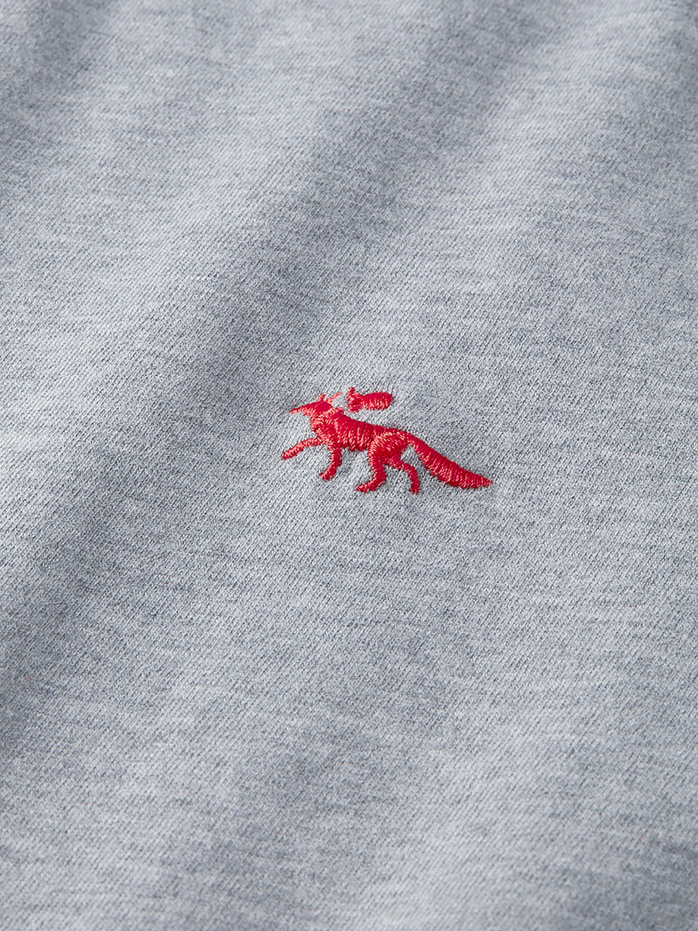 Product image 4 of 5, which shows Aubin Buttermere Long Sleeve Cotton Logo T-Shirt, Grey Marl, XXL