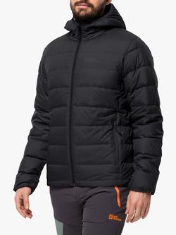 Jack Wolfskin Ather Down Men's Hooded Jacket, Black, Black