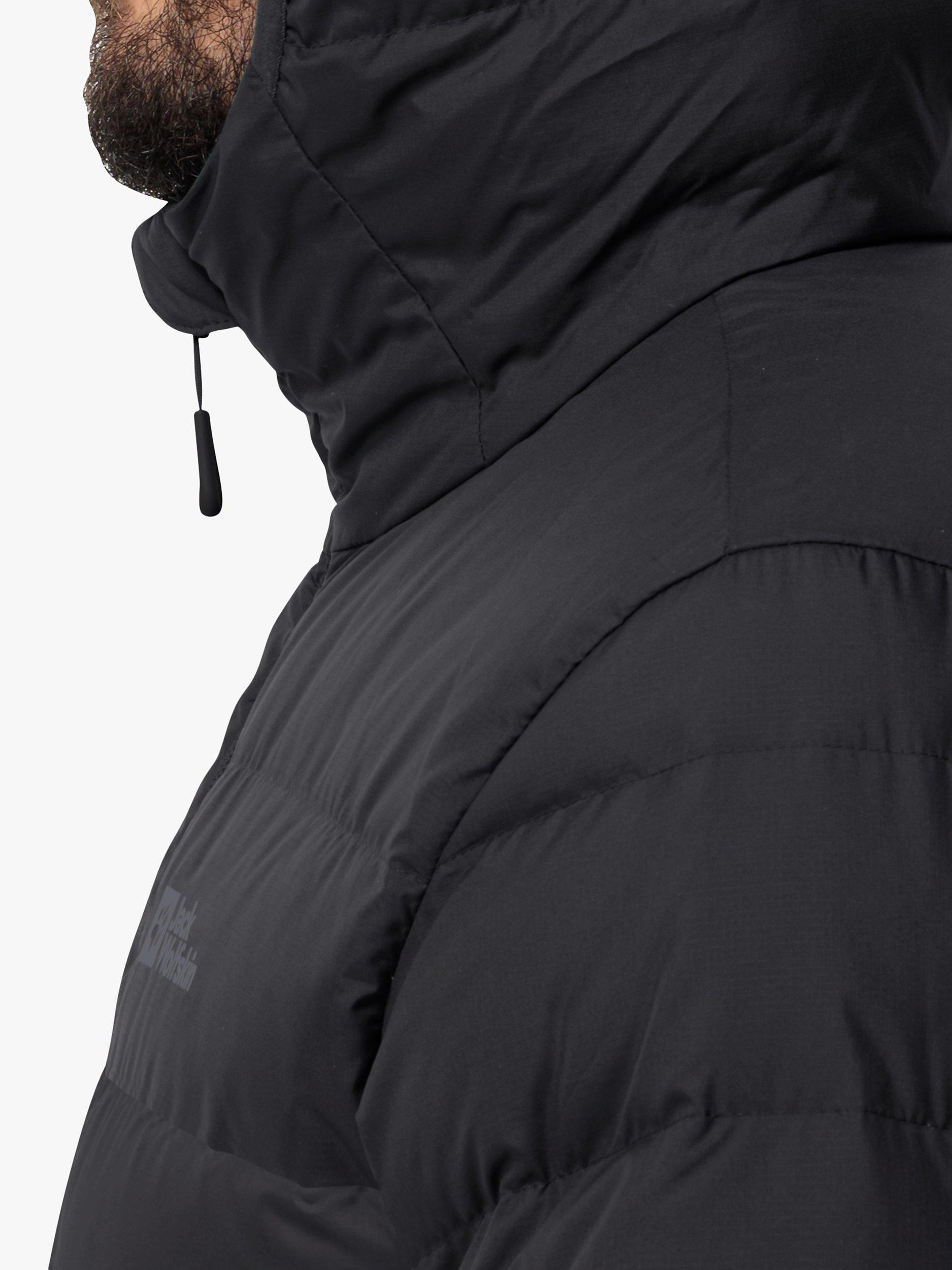 Product image 3 of 7, which shows Jack Wolfskin Ather Down Men's Hooded Jacket, Black, S