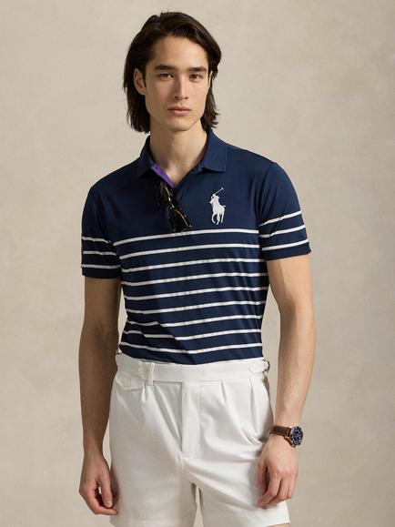 Polo Ralph Lauren X Wimbledon Ball Boy Striped Polo Top, French Navy, French Navy