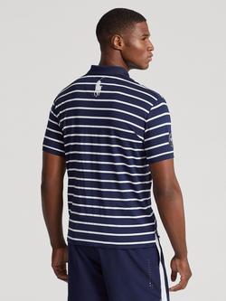 Polo Ralph Lauren X Wimbledon Ball Boy Striped Polo Top, French Navy - view 2, French Navy