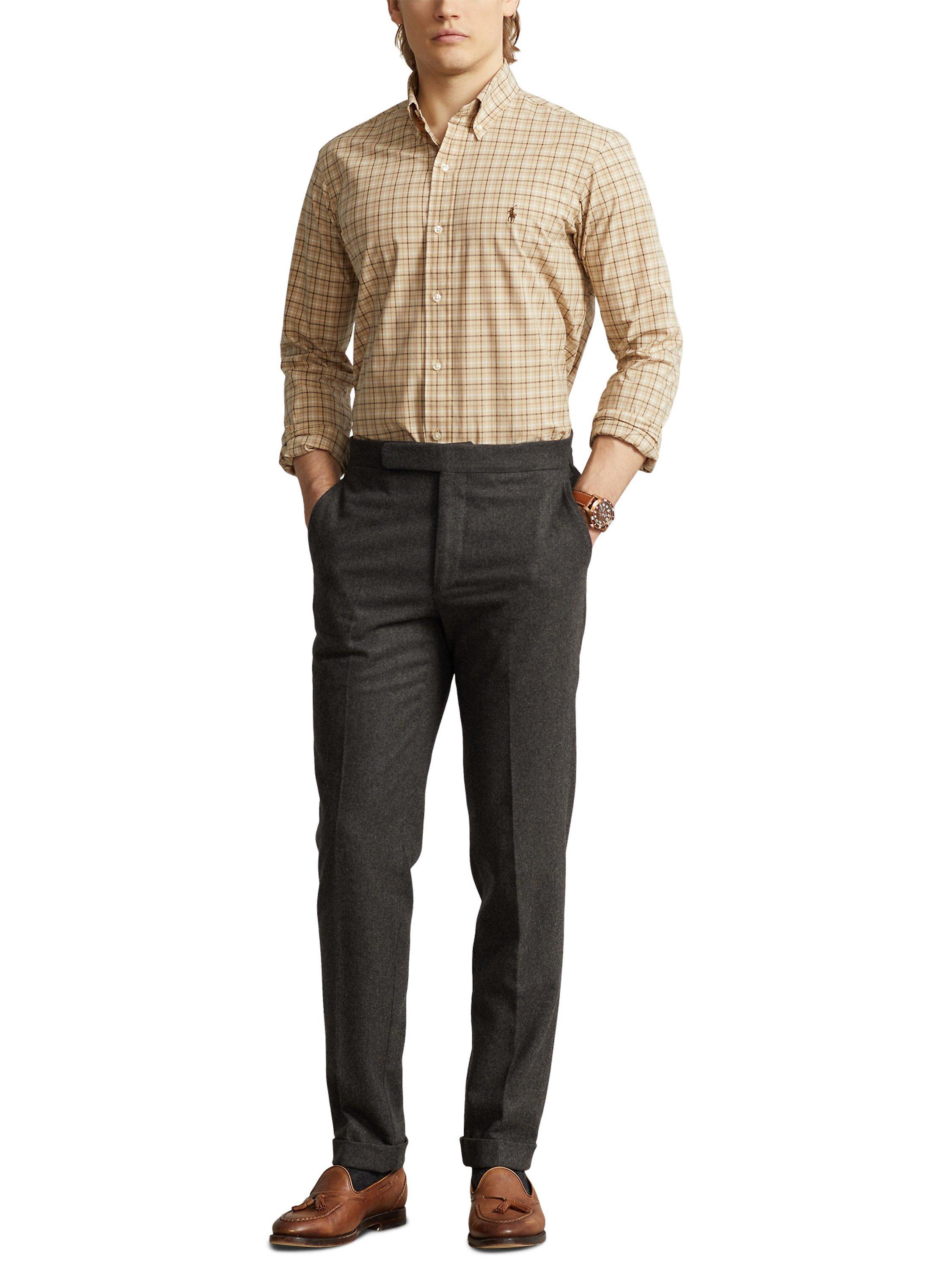 Polo Ralph Lauren Long Sleeve Checked Shirt, Khaki Multi