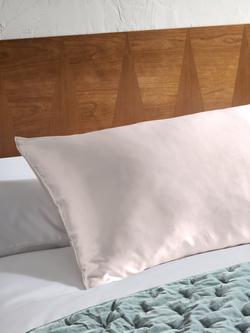 John Lewis Organic Mulberry Silk Standard Pillowcase - view 2, Pale Pink