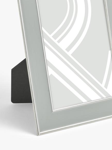 John Lewis Enamel & Metallic Edge Photo Frame - view 2, Grey/Silver