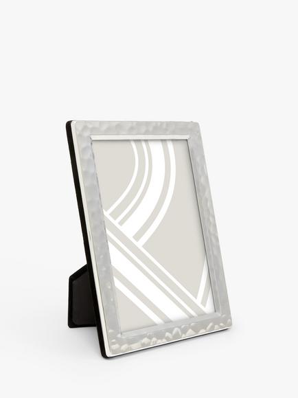 John Lewis Silver Plated Hammered Metal Photo Frame, Silver, Silver Plated