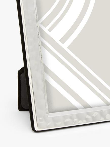 John Lewis Silver Plated Hammered Metal Photo Frame, Silver - view 2, Silver Plated