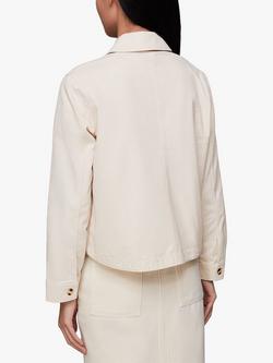 Whistles Marie Short Cotton Jacket - view 2, Stone