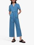 Whistles Ciara Denim Boilersuit, Mid Blue