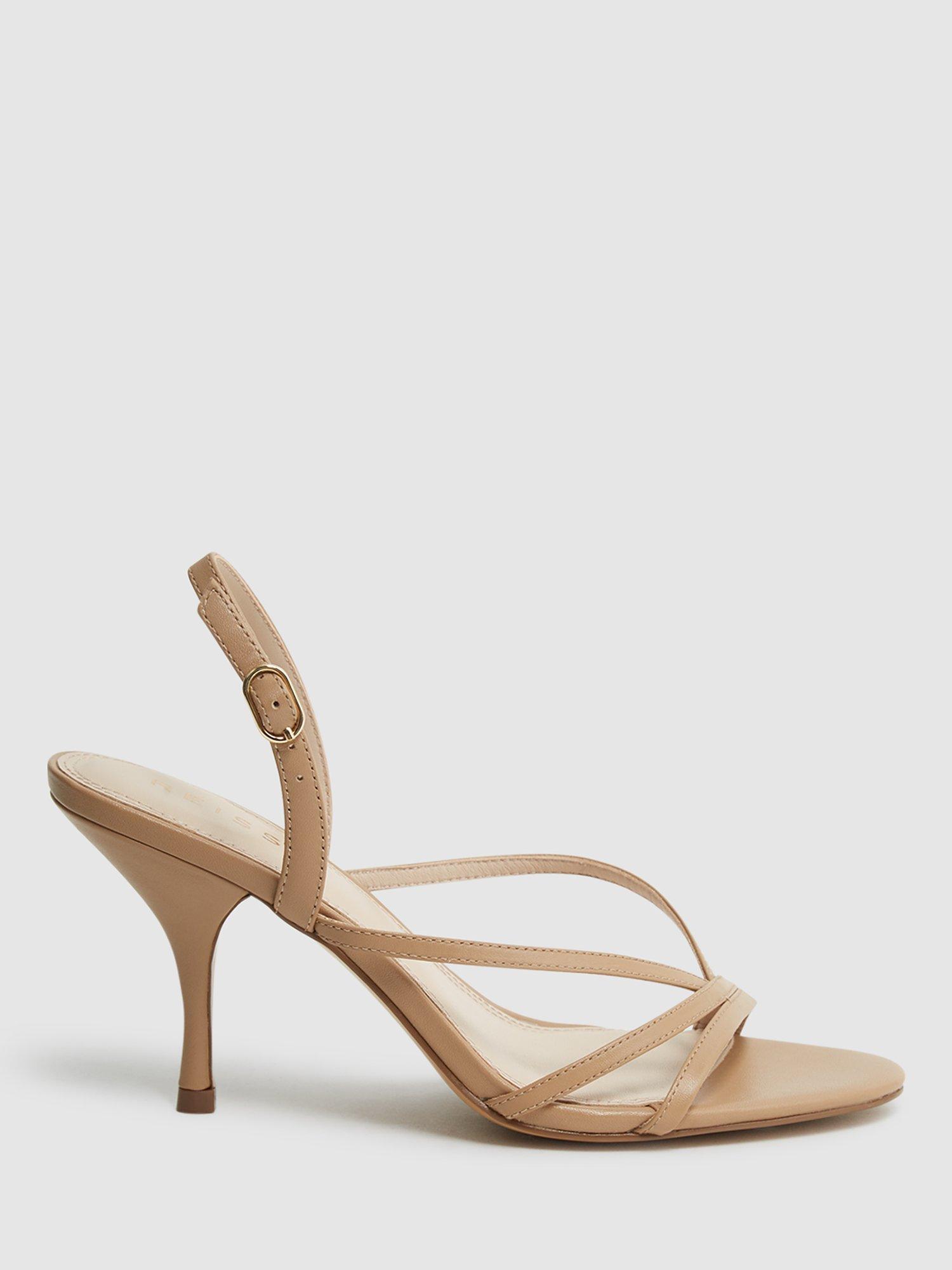 Reiss Clara High Heel Sandals, Biscuit