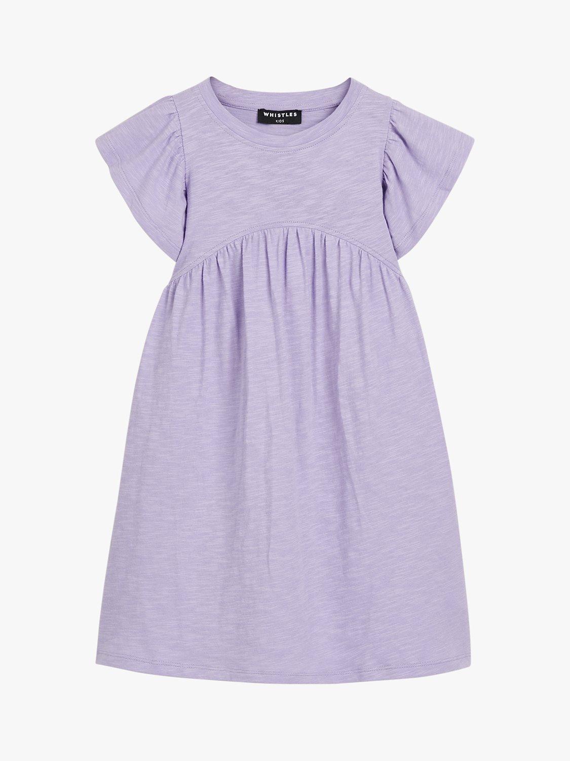Product image 1 of 4, which shows Whistles Piper Jersey Dress, Lilac, 4-5 years