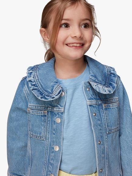 Whistles Kids's Collar Denim Jacket, Blue, Denim