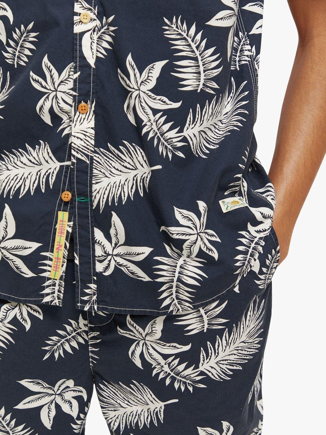 Scotch & Soda Short Sleeve Poplin Shirt, 5818 - Navy Leaf, S