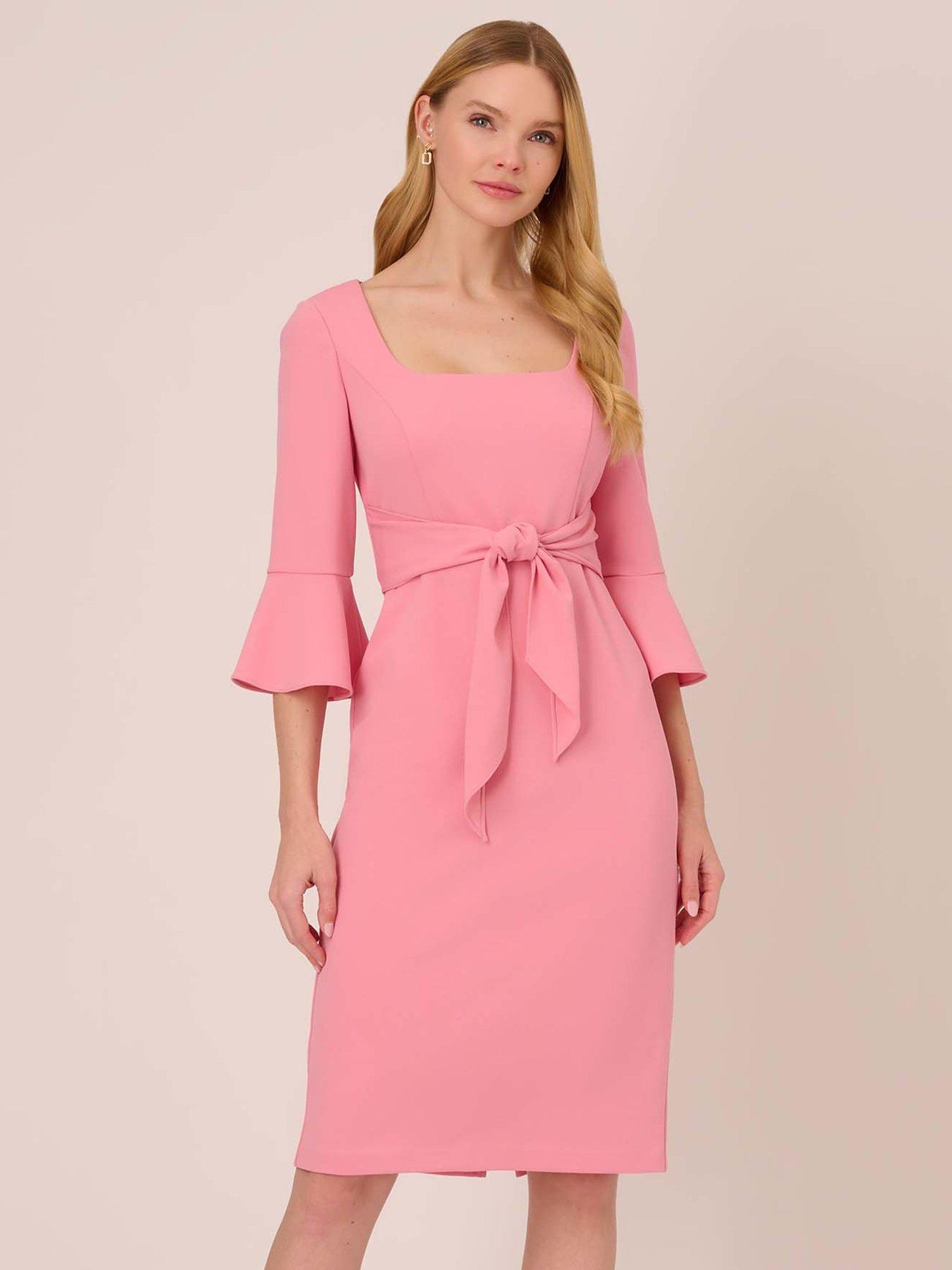 Adrianna Papell Bell Sleeve Tie Front Shift Dress, Faded Rose