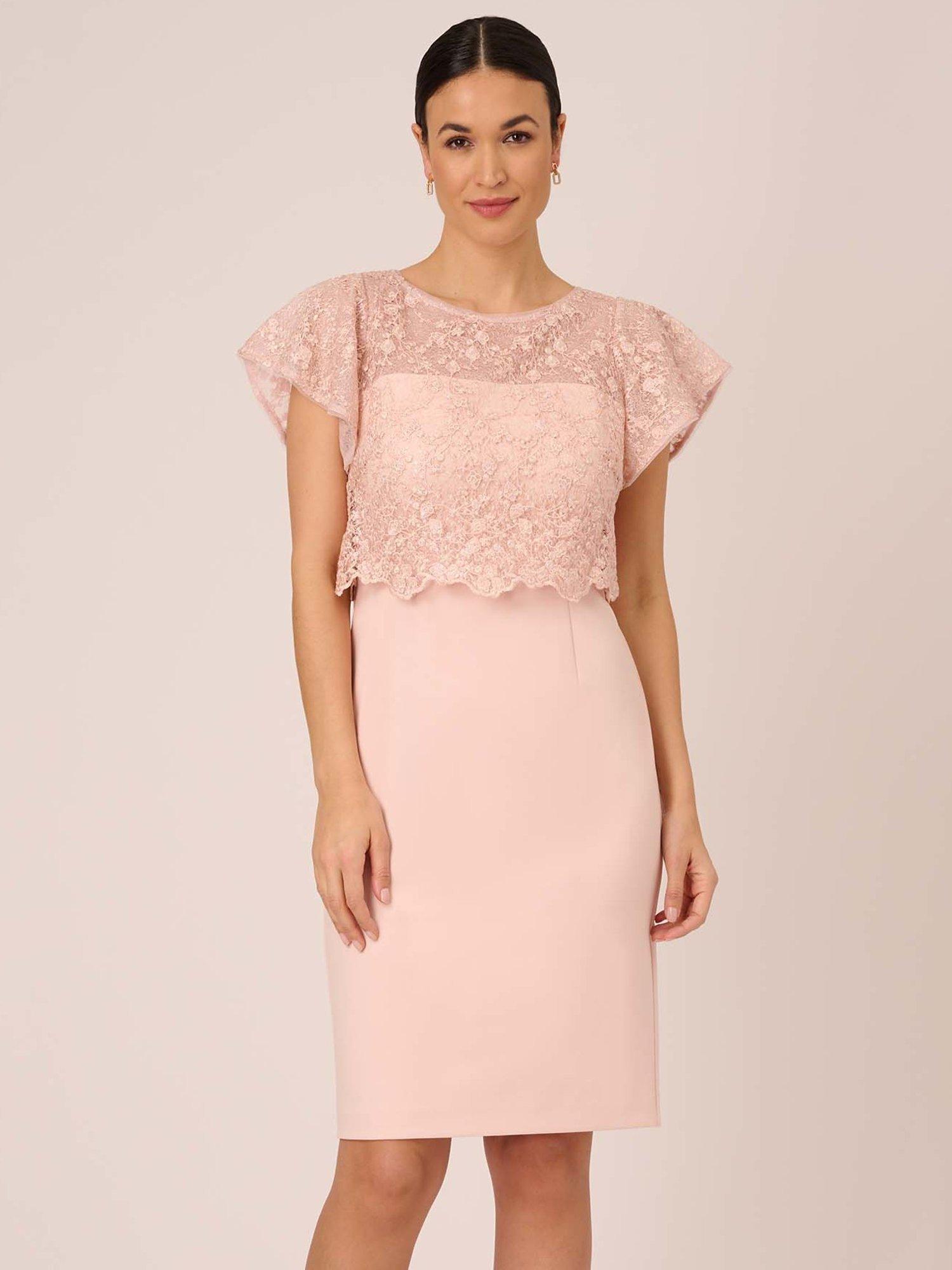 Adrianna Papell Sequin Cape Dress, Blush