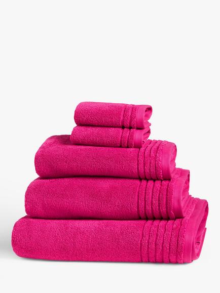 John Lewis Ultra Soft Cotton Towels, Hibiscus Pink